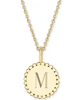 Initial Medallion Pendant Necklace in 14k Gold-Plated Sterling Silver, 18"