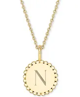 Initial Medallion Pendant Necklace in 14k Gold-Plated Sterling Silver, 18"