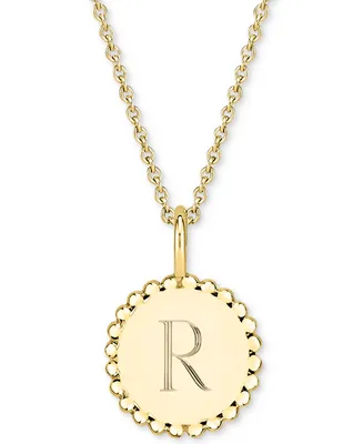 Initial Medallion Pendant Necklace in 14k Gold-Plated Sterling Silver, 18"