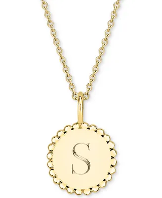 Initial Medallion Pendant Necklace in 14k Gold-Plated Sterling Silver, 18"