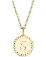 Initial Medallion Pendant Necklace in 14k Gold-Plated Sterling Silver, 18"