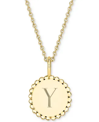 Initial Medallion Pendant Necklace in 14k Gold-Plated Sterling Silver, 18"