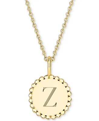 Initial Medallion Pendant Necklace in 14k Gold-Plated Sterling Silver, 18"