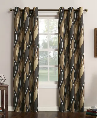 No. 918 Intersect Ogee Print Semi-Sheer Grommet Curtain Panel