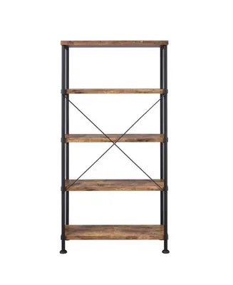 Wadsworth Industrial Four-shelf Bookcase