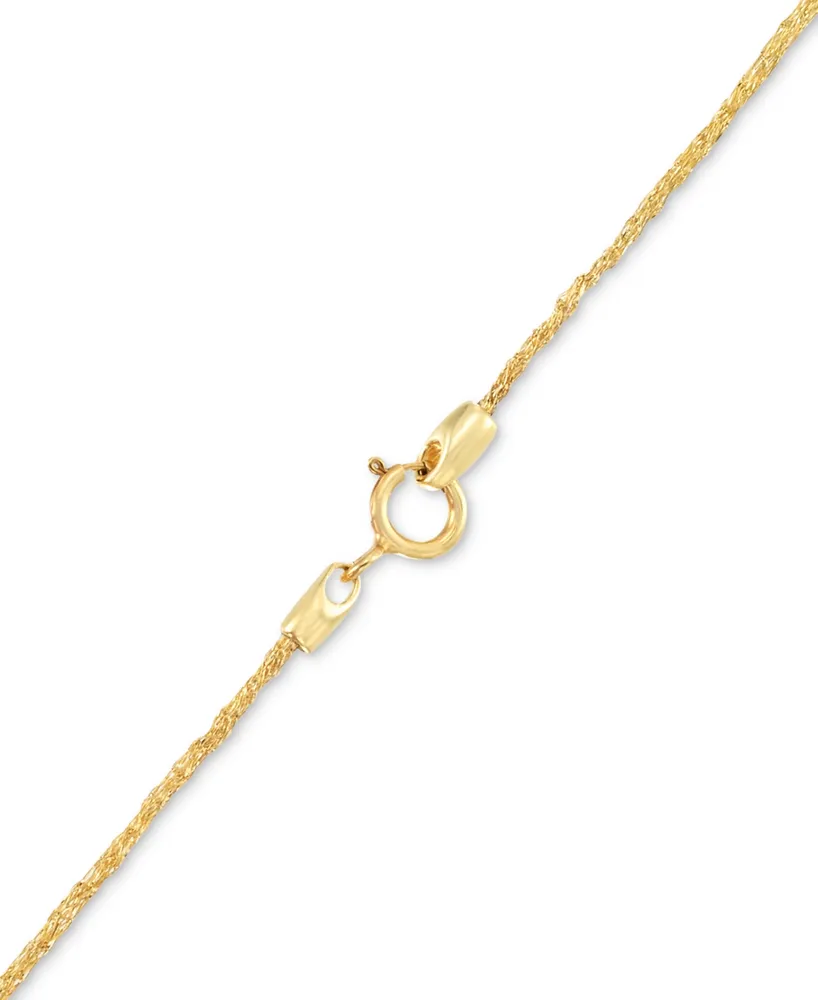 Cubic Zirconia Mesh Link 18" Collar Necklace in 14k Gold