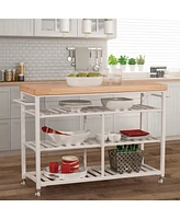 Kennon Kitchen Cart with Natural Wood Top