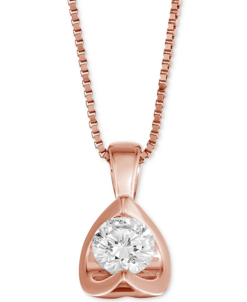 Diamond Tension-Set 18" Pendant Necklace (5/8 ct. t.w.) 14k White, Yellow or Rose Gold