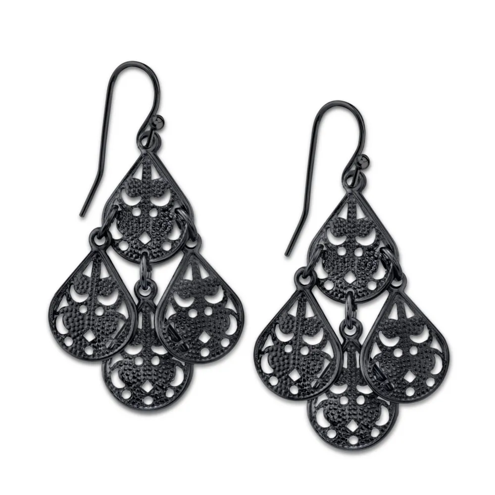 2028 Pear Shaped Filigree Drop Earrings