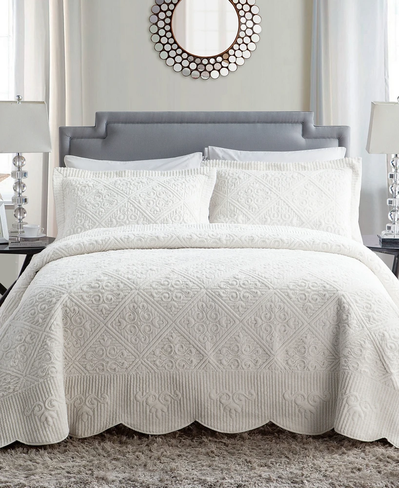 Vcny Home Westland 3-Pc. Queen Plush Bedspread Set