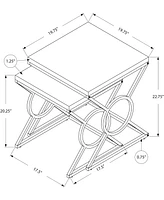 Monarch Specialties 2 Piece Nesting Table Set