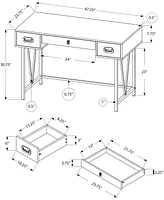 Monarch Specialties Wood Grain 48"L Computer Desk in Taupe