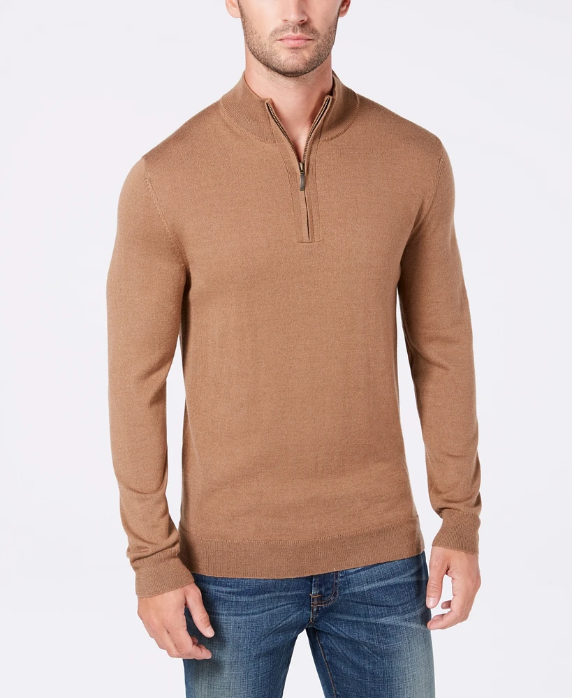 Club Room Men's Quarter-Zip Merino Wool Blend Sweater, Created for Macy's