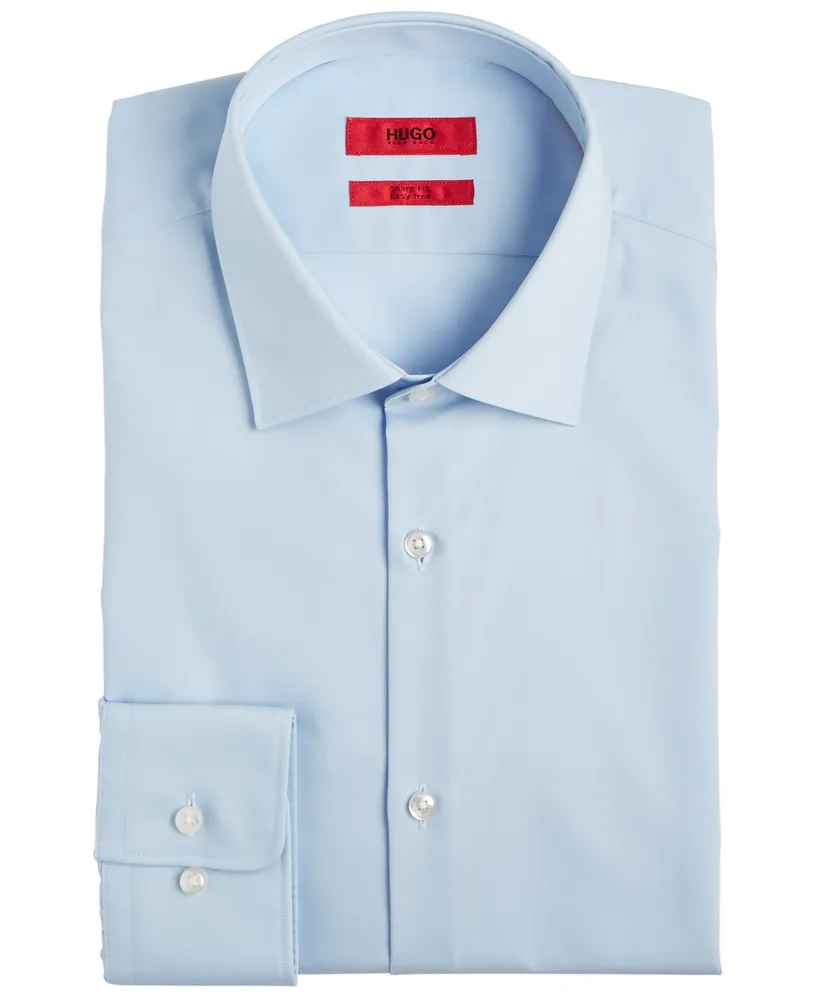 Hugo by Boss Men's Slim Fit Solid Cotton Dress Shirt