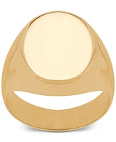 Polished Oval Signet Ring in 10k Gold