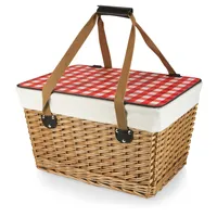 Picnic Time Red Canasta Grande Wicker Basket