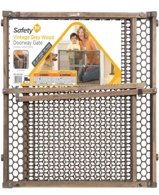 Safety 1st Vintage Grey Wood Doorway Gate