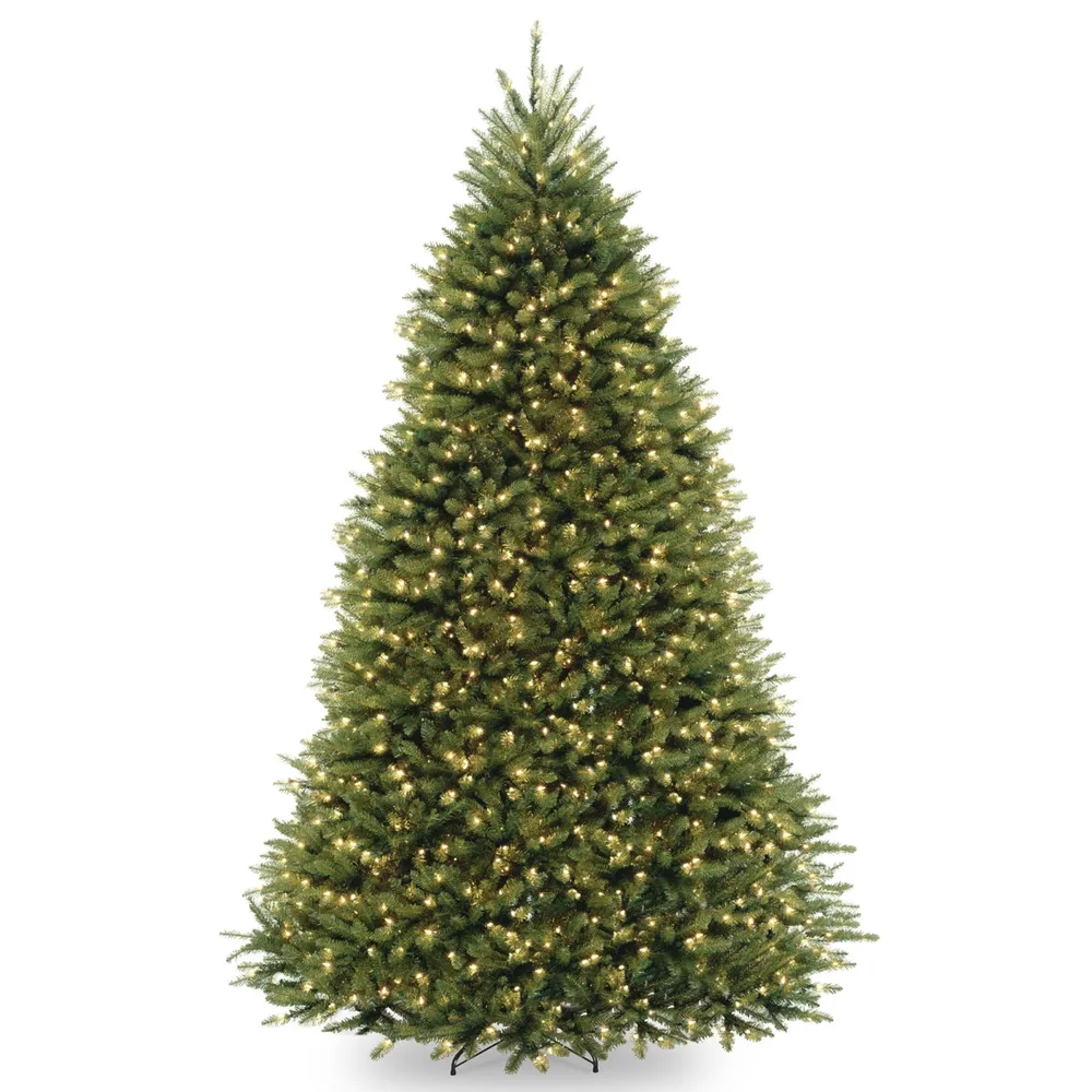 National Tree 9' Dunhill Fir Hinged Tree with Clear Lights