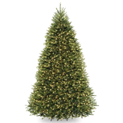 National Tree 9' Dunhill Fir Hinged Tree with Clear Lights