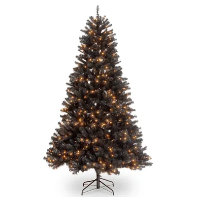 National Tree 7' North Valley Spruce Hinged Tree with Clear Lights