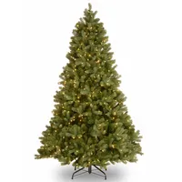 National Tree 7.5' "Feel Real" Downswept Douglas Fir Hinged Tree with 750 Clear Lights