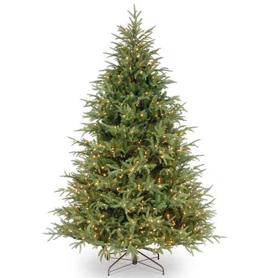 National Tree 7.5' "Feel Real" Frasier Grande Hinged Tree with 1000 Clear Lights