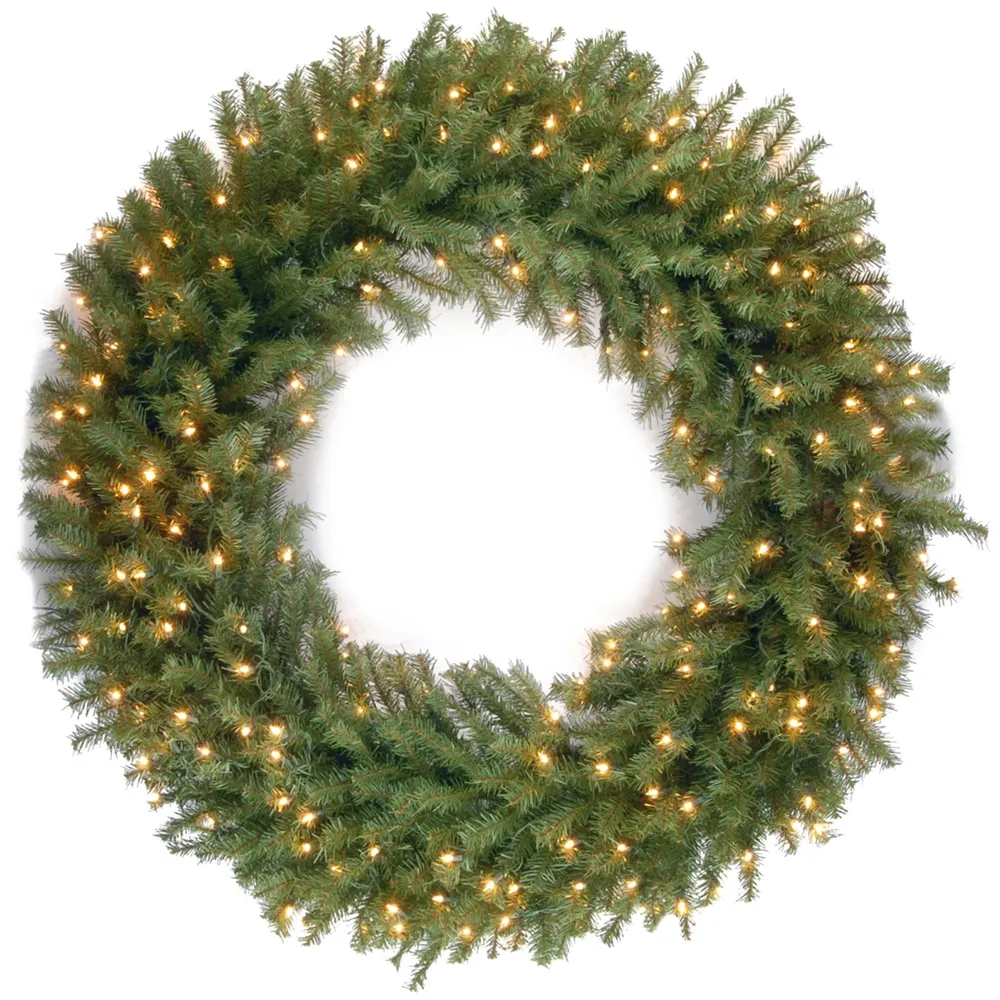 National Tree Company 48" Norwood Fir Wreath with 300 Warm White Led Lights