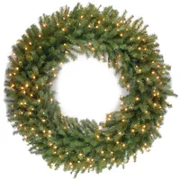 National Tree Company 48" Norwood Fir Wreath with 300 Warm White Led Lights