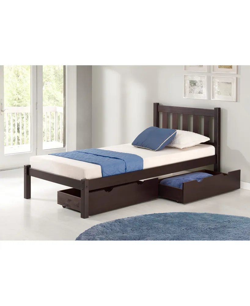 Alaterre Furniture Poppy Twin Bed with Storage Drawers