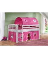 Addison White Junior Loft Bed with a Playhouse