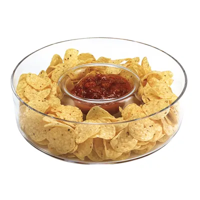 Badash Crystal Manhattan Chip and Dip Tray