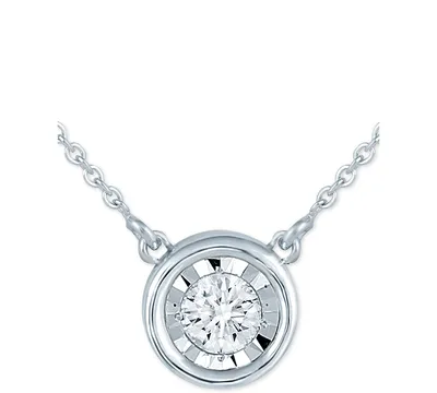 Diamond Bezel 18" Pendant Necklace (1/8 ct. t.w.)