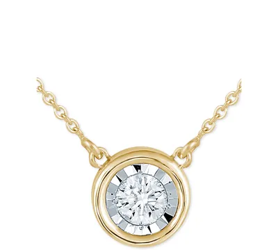 Diamond Bezel 18" Pendant Necklace (1/8 ct. t.w.)