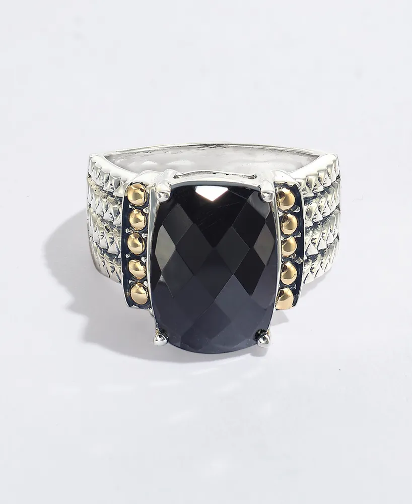 Eclipse by Effy Onyx Statement Ring in Sterling Silver & 18k Gold
