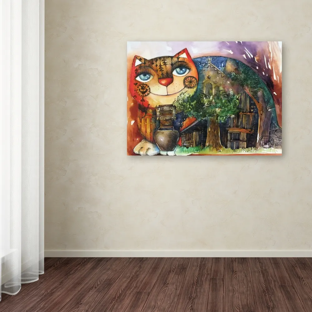 Oxana Ziaka 'Alpes Cat' Canvas Art - 32" x 24" x 2"