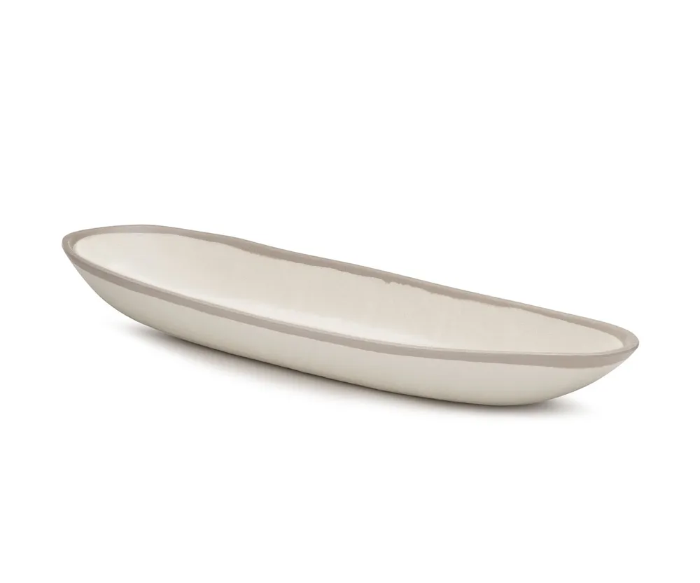 Q Squared Potter Stone Melaboo Long Oval Serving Bowl