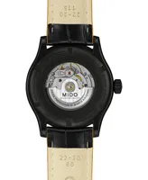 Mido Men's Swiss Automatic Multifort Black Leather Strap Watch 42mm