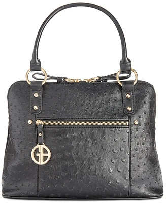 Giani Bernini Ostrich-Embossed Dome Satchel, Created for Macy's