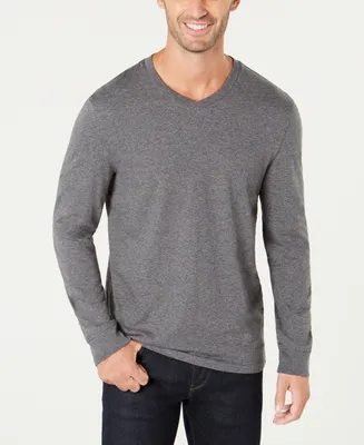 Club Room Men's V-Neck Long Sleeve T-Shirt, Created for Macy's