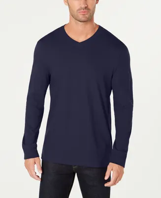 Club Room Men's V-Neck Long Sleeve T-Shirt, Created for Macy's