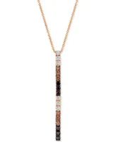 Le Vian Chocolate Layer Cake Blackberry Diamonds, Chocolate Diamonds & Nude Diamonds 18" Pendant Necklace (1 ct. t.w.) in 14k Rose, Yellow or White Go