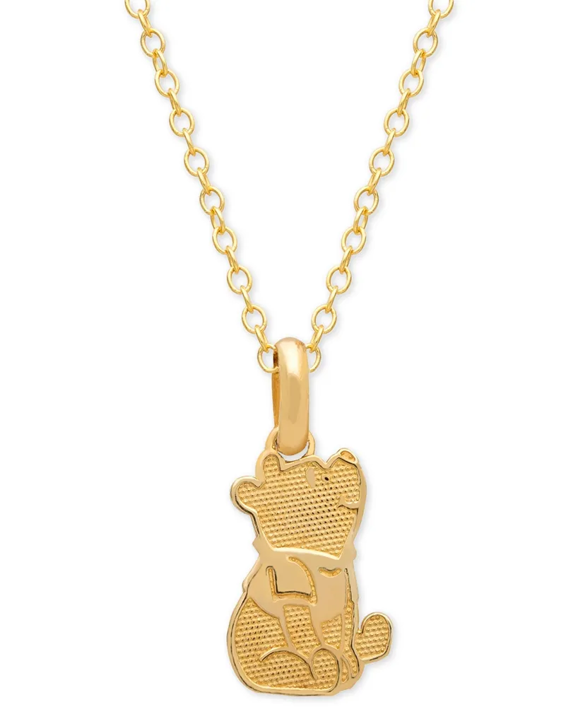 Disney Children's Winnie the Pooh 15" Pendant Necklace in 14k Gold