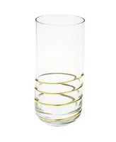 Classic Touch Set of 6 Tumblers With 14K Swirl Gold Design