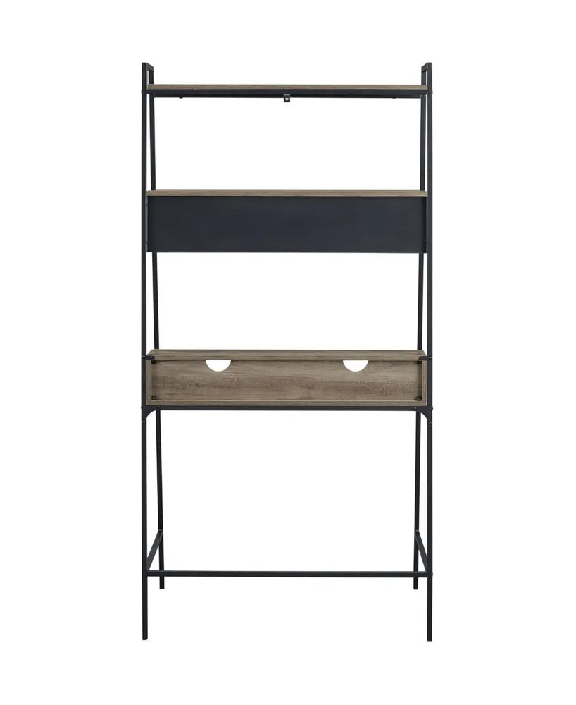 36 inch Metal and Wood Ladder Desk
