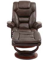 Faringdon Leather Euro Chair & Ottoman