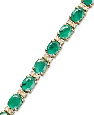Effy Emerald (9-1/3 ct. t.w.) and Diamond (1/4 Tennis Bracelet 14k Gold (Also Available Brasilica by Sapphire)