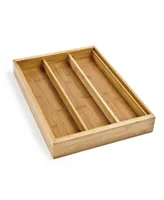 Seville Classics Bamboo Expandable 5 Large Compartment, Cutlery Drawer Tray Organizer