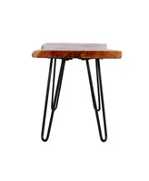Hairpin Natural Live Edge Wood With Metal 36" Bench