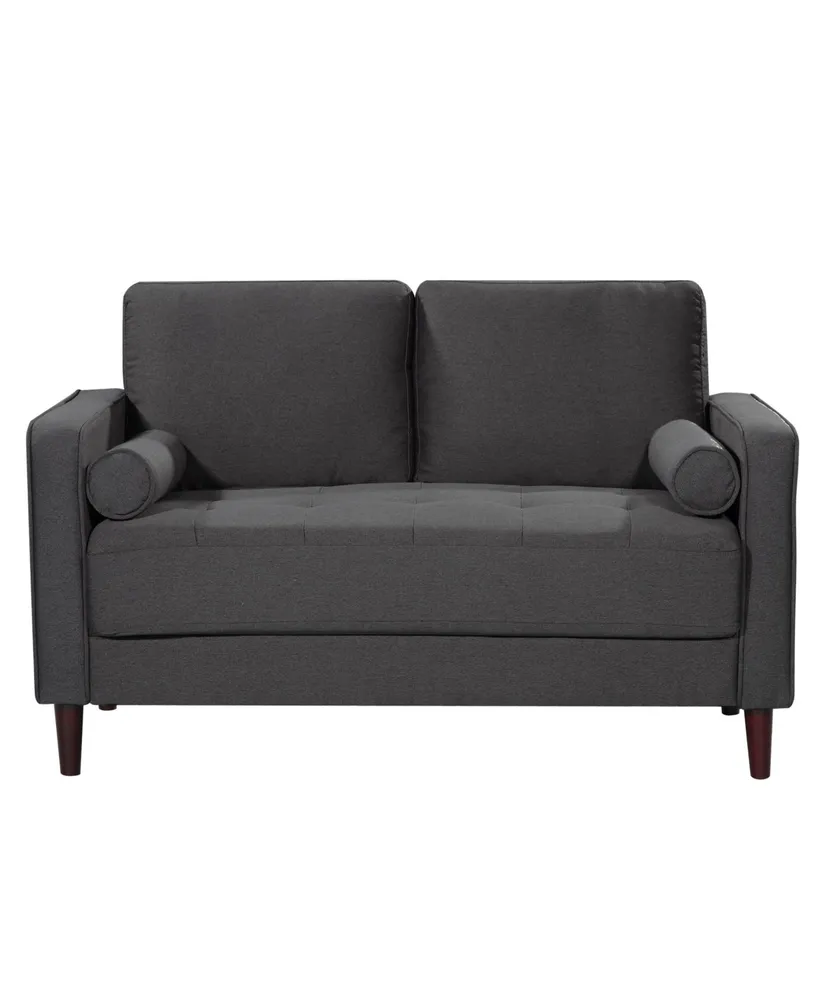 Lillith Modern Loveseat With Upholstered Fabric and Wooden Frame