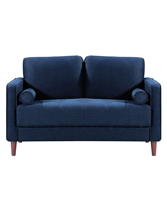 Lillith Modern Loveseat With Upholstered Fabric and Wooden Frame